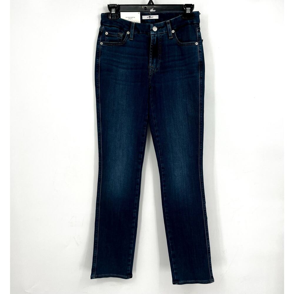 7 FOR ALL MANKIND Womens Kimmie Straight Slim Jeans Size 27 Blue Love Story NWT - Picture 4 of 14